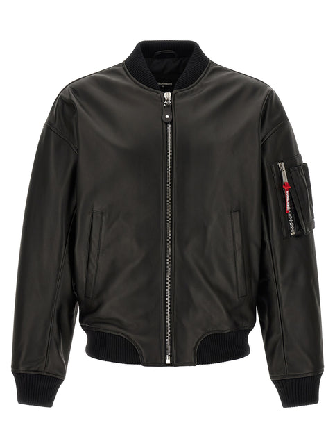Dsquared² Black Leather Leather Jacket