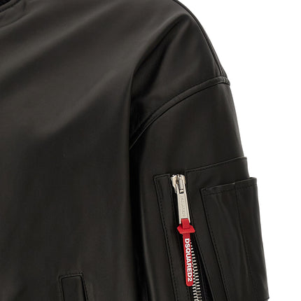Dsquared² Black Leather Leather Jacket