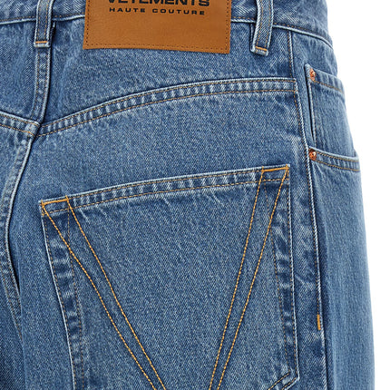 Vetements Blue Cotton Relaxed Fit Jeans