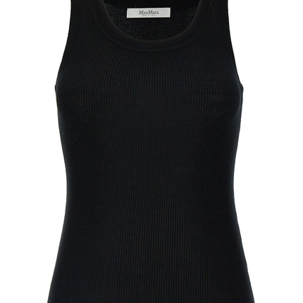 Max Mara Black Virgin Wool Sleeveles T-Shirt