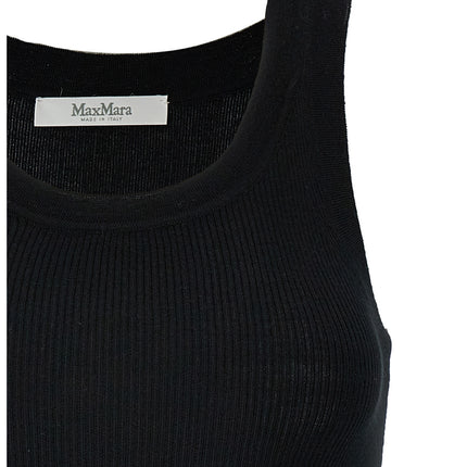 Max Mara Black Virgin Wool Sleeveles T-Shirt