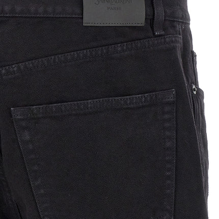 Saint Laurent Black Cotton Straight-Leg Jeans
