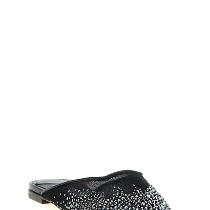 Jimmy Choo Black Textile Mules