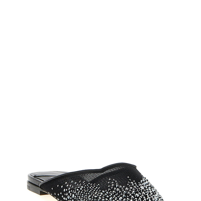 Jimmy Choo Black Textile Mules
