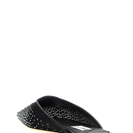 Jimmy Choo Black Textile Mules