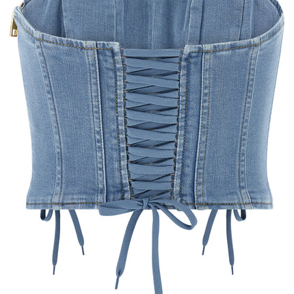 Elisabetta Franchi Blue Cotton Blouse