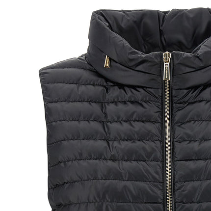 MooRER Black Polyester Sleeveless Jacket