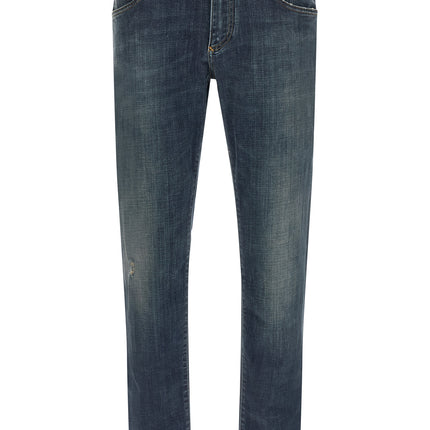 Dolce & Gabbana Blue Cotton Straight-Leg Jeans