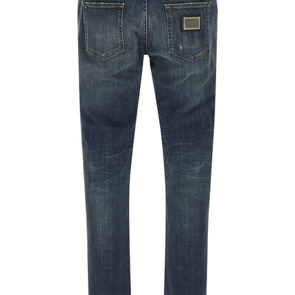 Dolce & Gabbana Blue Cotton Straight-Leg Jeans