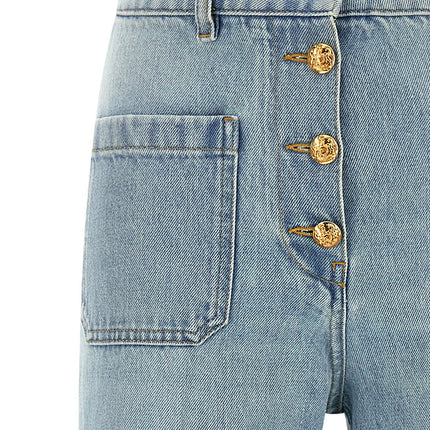 Valentino Garavani Blue Cotton High-Waisted Jean