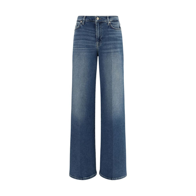 7FOR Blue Cotton Flared Jeans