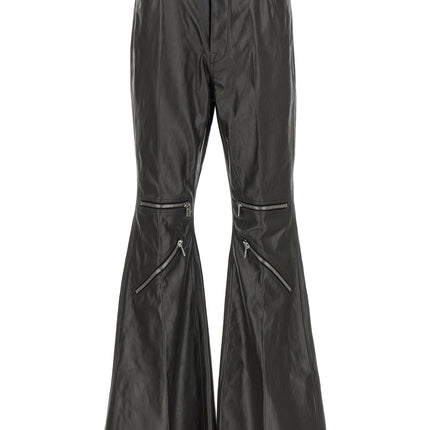 Rick Owens Black Calfskin Flared Pants
