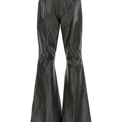 Rick Owens Black Calfskin Flared Pants