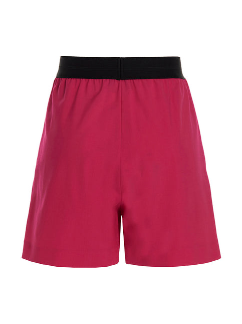 MSGM Fuchsia Virgin Wool Bermuda Shorts