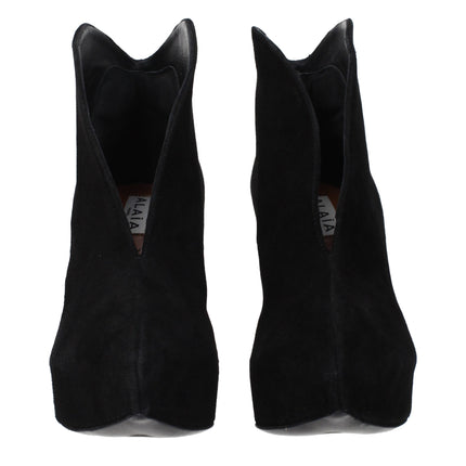 Alaïa Black Leather Ankle Boots