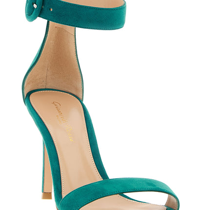 Gianvito Rossi Bicolor Suede Leather Stiletto Heel Sandals
