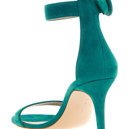Gianvito Rossi Bicolor Suede Leather Stiletto Heel Sandals