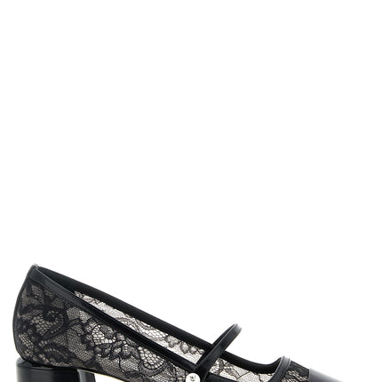 Jimmy Choo Black Tencel Mid Heel Pumps