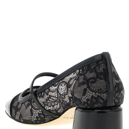 Jimmy Choo Black Tencel Mid Heel Pumps