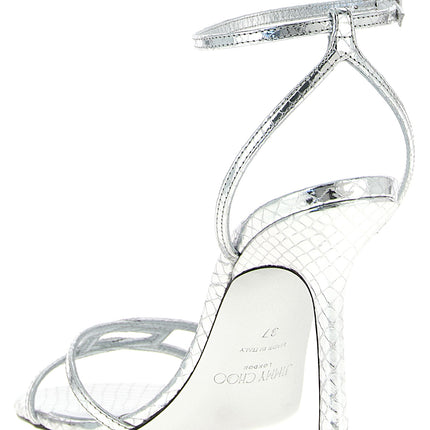 Jimmy Choo Silver Leather Stiletto Heel Sandals