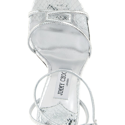 Jimmy Choo Silver Leather Stiletto Heel Sandals