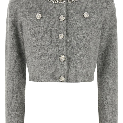 Self-Portrait Gray Polyester Cardigan