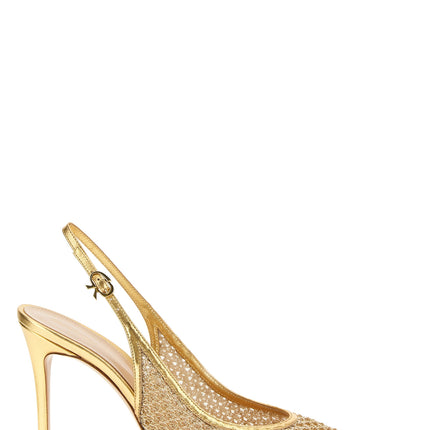 Gianvito Rossi Gold Fabric High Heel Pumps