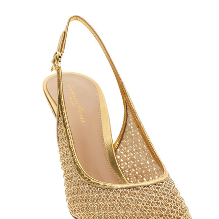 Gianvito Rossi Gold Fabric High Heel Pumps