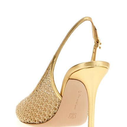 Gianvito Rossi Gold Fabric High Heel Pumps