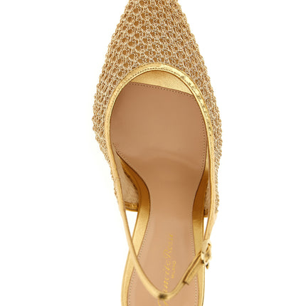 Gianvito Rossi Gold Fabric High Heel Pumps