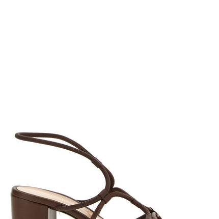 Gianvito Rossi Brown Lamb Leather Platform Sandals