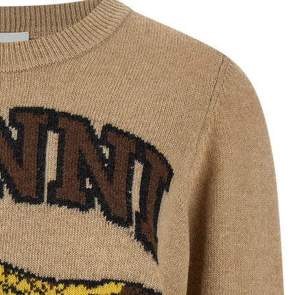 Ganni Beige Wool Cardigan