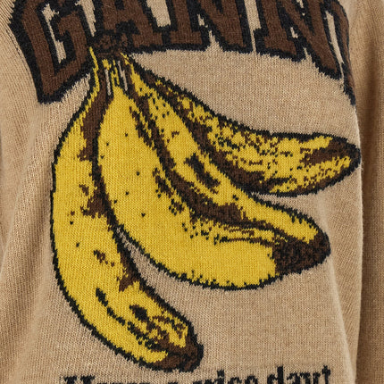 Ganni Beige Wool Cardigan
