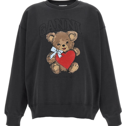 Ganni Black Organic Cotton Sweatshirt
