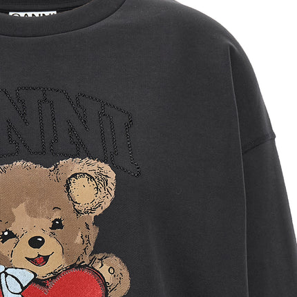 Ganni Black Organic Cotton Sweatshirt