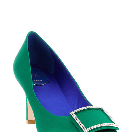 Roger Vivier Bicolor Viscose Mid Heel Pumps