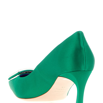 Roger Vivier Bicolor Viscose Mid Heel Pumps