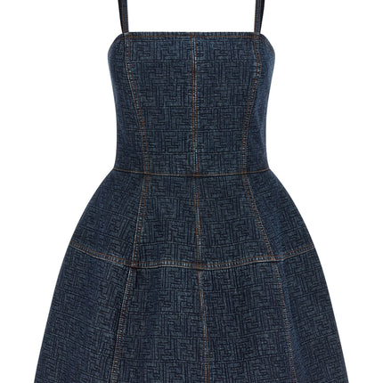 Fendi Blue Cotton Short Dress