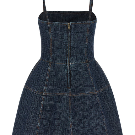 Fendi Blue Cotton Short Dress