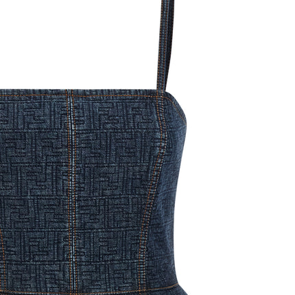 Fendi Blue Cotton Short Dress