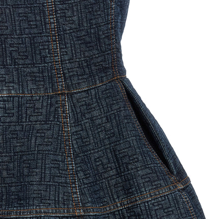 Fendi Blue Cotton Short Dress