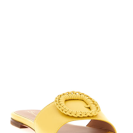 Santoni Bicolor Lamb Leather Slides