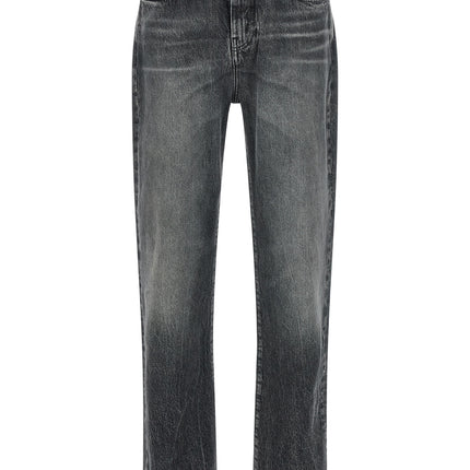 Versace Gray Cotton Straight-Leg Jeans