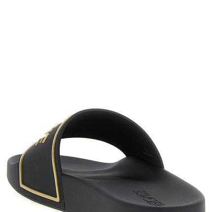 Versace Black Polyurethane Slides