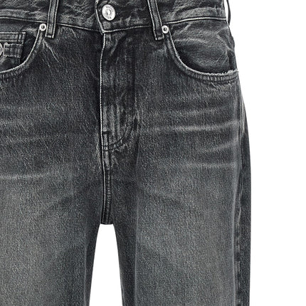 Versace Gray Cotton Straight-Leg Jeans