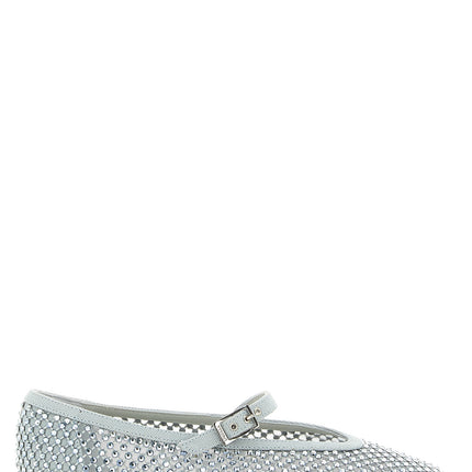 LE SILLA Silver Polyamide Ballet Flats