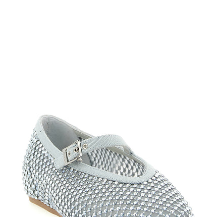LE SILLA Silver Polyamide Ballet Flats