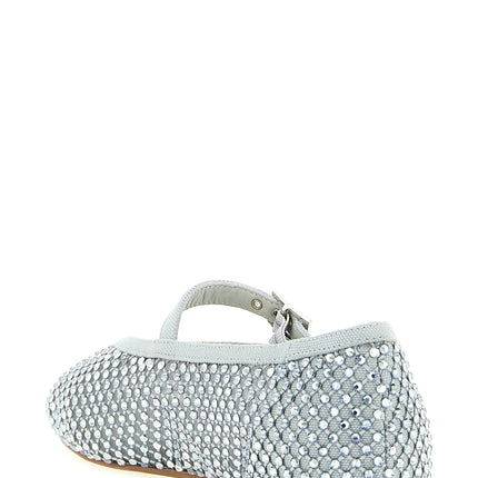 LE SILLA Silver Polyamide Ballet Flats
