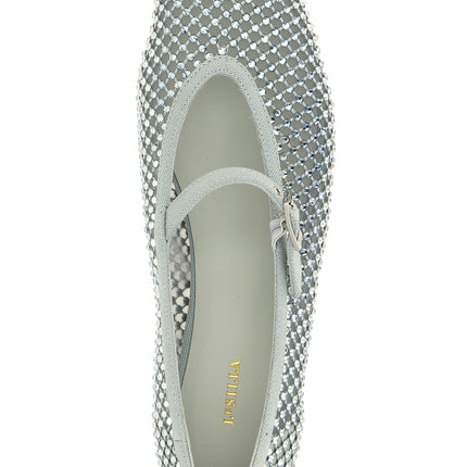 LE SILLA Silver Polyamide Ballet Flats