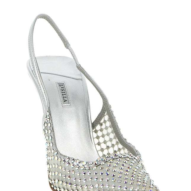 LE SILLA Silver Polyester High Heel Pumps